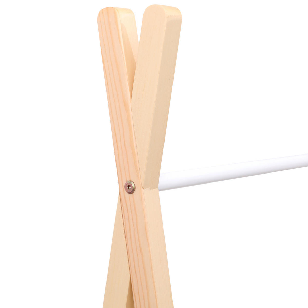 KINDERGARDEROBE Lou Weiß und Holz - Weiß, Holzwerkstoff (40/130/80cm) - Happy Garden