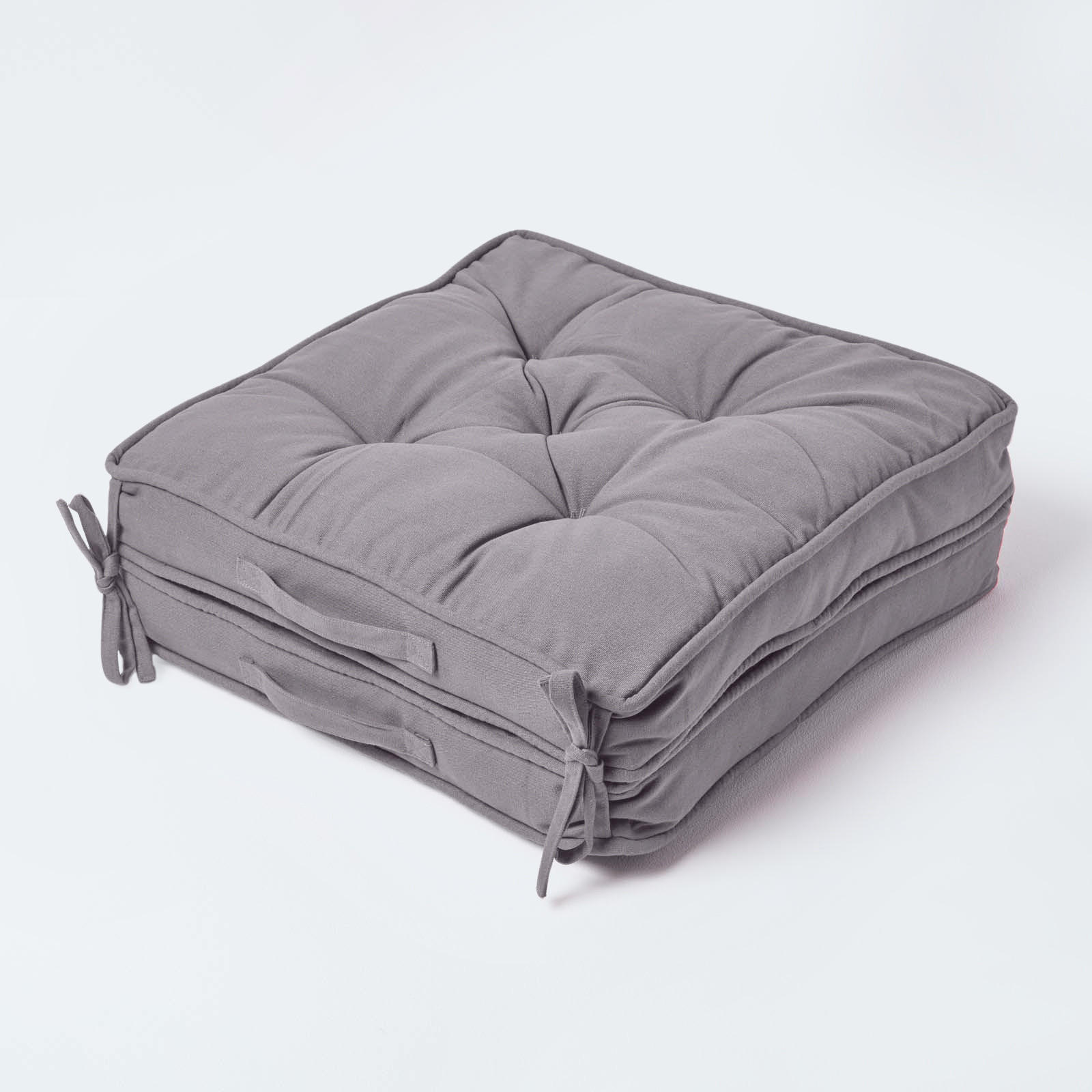 REISEKISSEN dunkelgrau 50/50/10 cm – Klappkissen Baumwolle - Dunkelgrau, Textil (50/50/12cm) - Homescapes