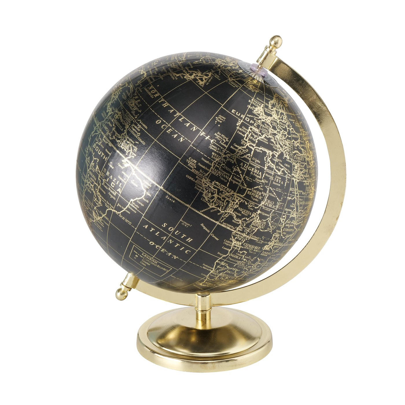 GLOBUS goldener Sockel Ø 20 cm - Goldfarben, Metall (20/31/20cm) - Boltze Home