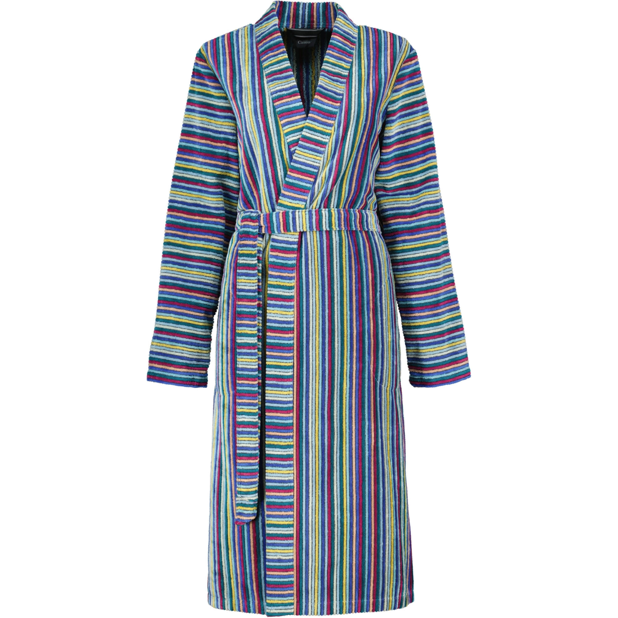 BADEMÄNTEL DAMEN KIMONO STREIFEN 6217 MULTICOLOR - 12 - Multicolor, Textil (Lnull) - Cawoe