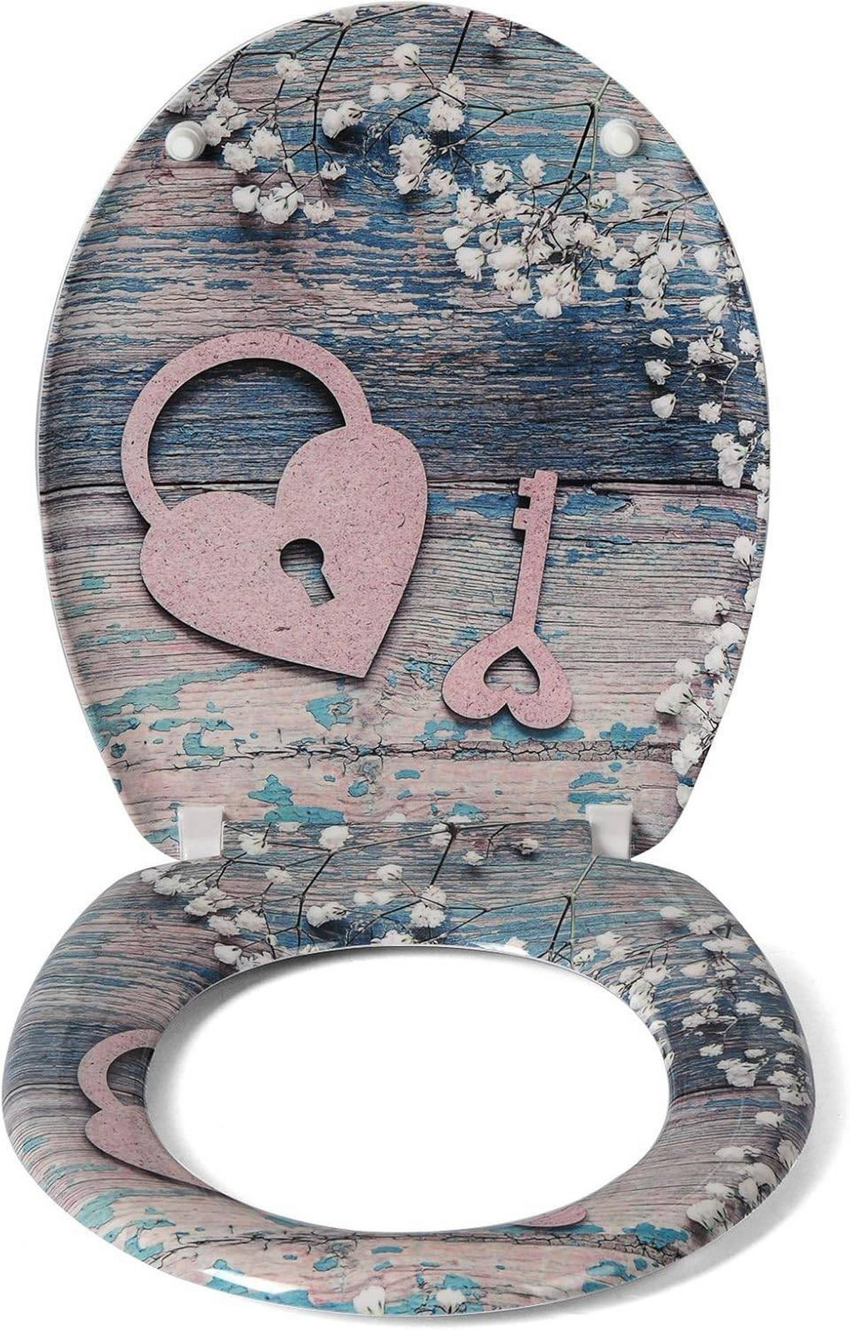 WC SITZ aus Duroplast, WC-Sitz mit Softclose-Funktion - Weiß, Kunststoff (37/2.51/45cm) - Woltu