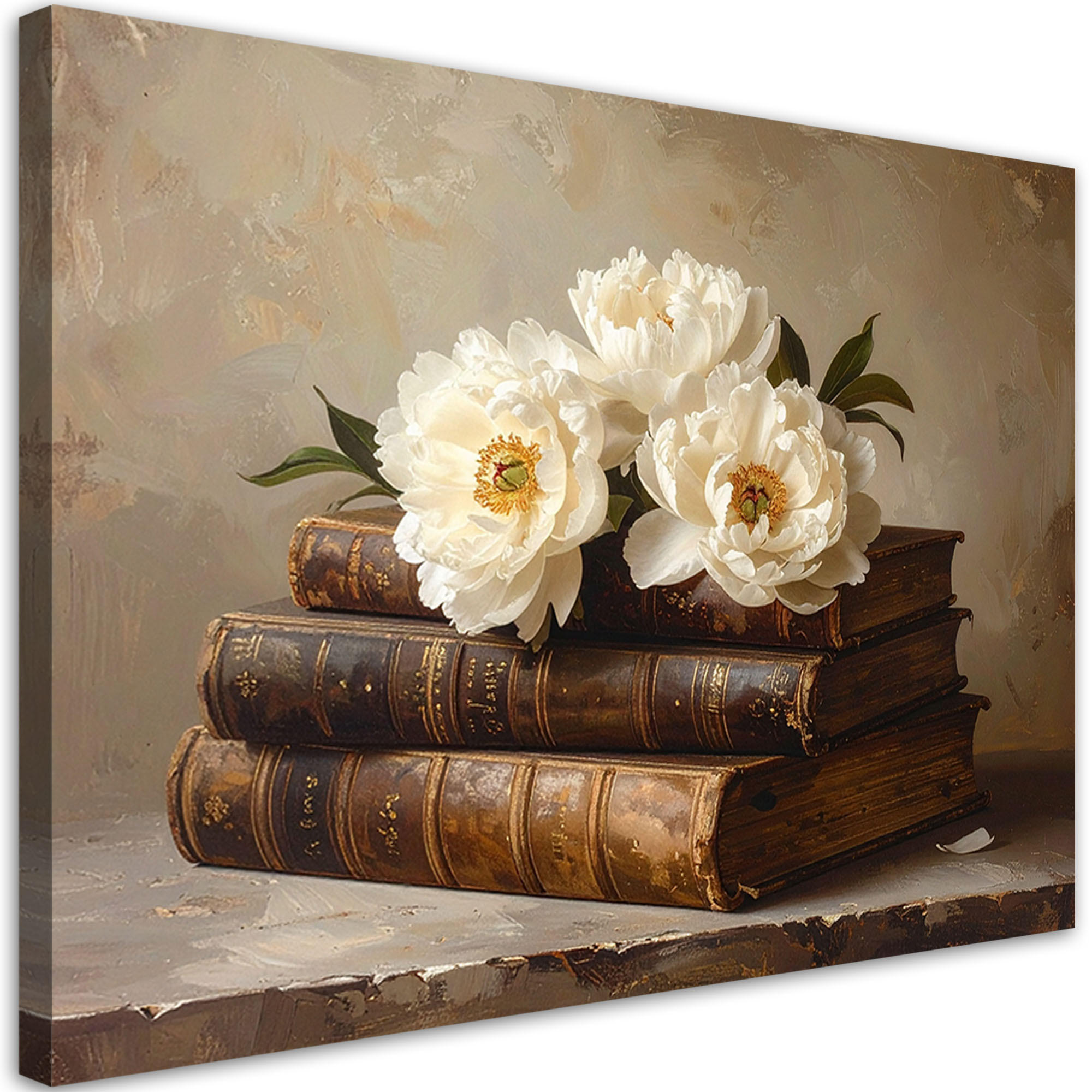 LEINWANDBILD Blumen 90x60cm - Braun, Textil (90/60cm) - Feeby