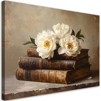 LEINWANDBILD Blumen 90x60cm - Braun, Textil (90/60cm) - Feeby