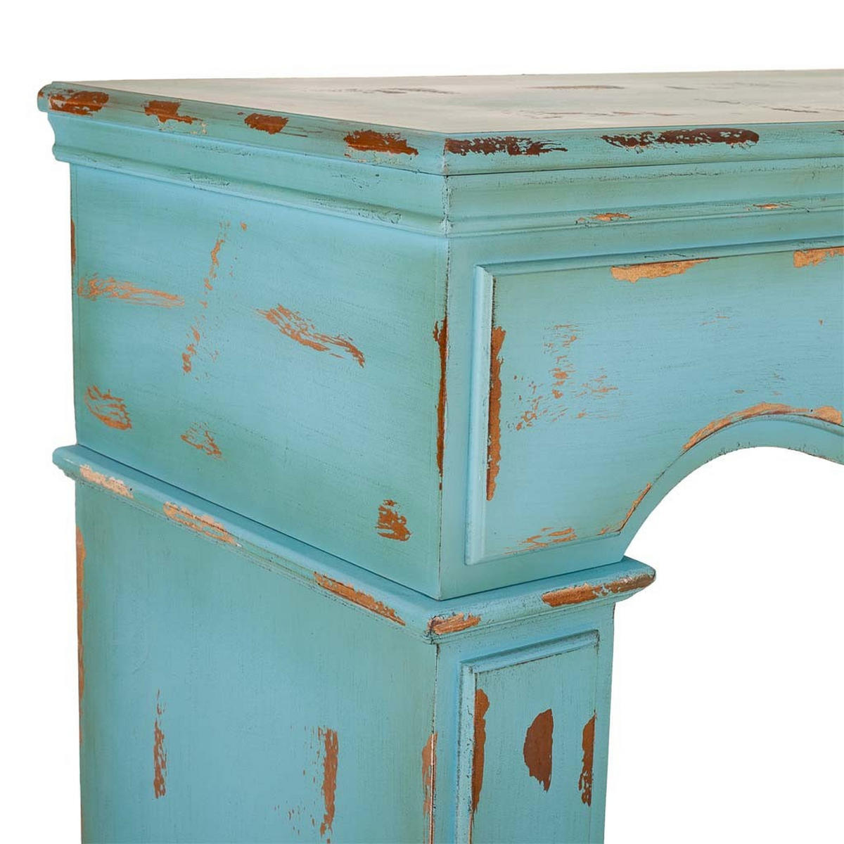 KAMINUMRANDUNG aus Holz, Blau, 100x40x100 - Blau, Holz (100/100/40cm) - Wanderlust