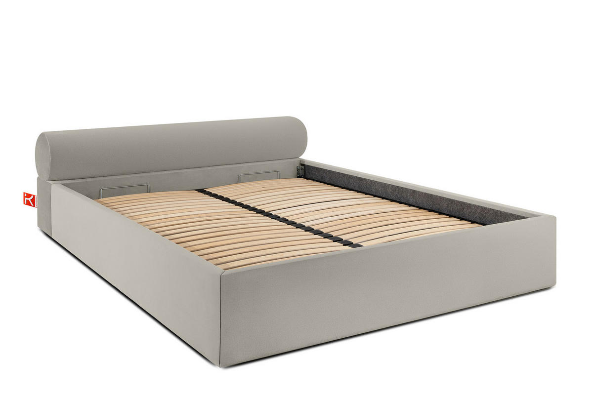 POLSTERBETT LUNEO - Creme/Schwarz, Holz/Holzwerkstoff (202/204cm) - KONSIMO®
