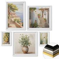 WANDBILDER 5er-Set - 50x50 cm & 20x30 cm & 40x60 cm Weißer Rahmen - Architektur der Zitronenstadt - Weiß, Kunststoff (40/60cm) - ArtPrintCave