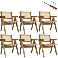 ARMLEHNSTUHL 6er Set Lissy,59 x 56,5 x 82,5 cm, Belastbarkeit 120 kg, Eiche hell - Eichefarben, Holz (56.5/82.5/59.5cm) - tectake