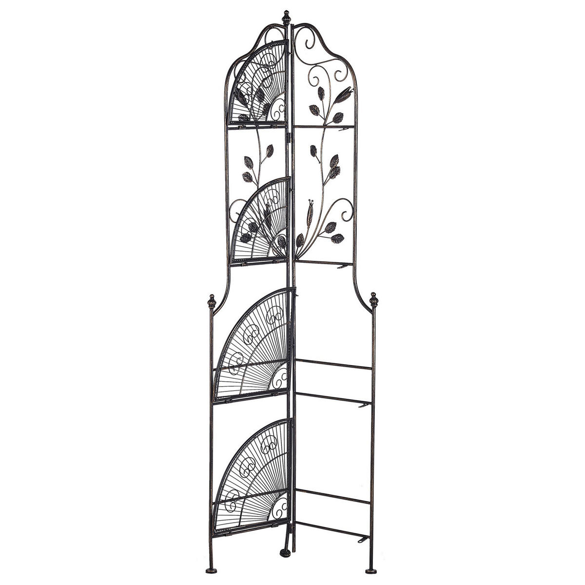 ECKREGAL schwarz Metall 4 Ablageflächen klappbar Siderno - Goldfarben/Schwarz, Metall (35/158/35cm) - Beliani