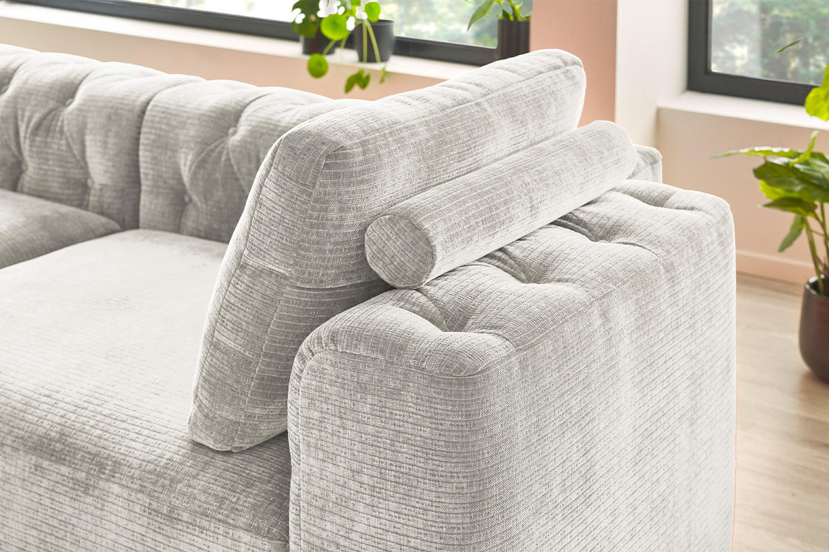 RÜCKENKISSEN SEPHI Silber Cord - Silberfarben, Textil (70/20cm) - KAWOLA