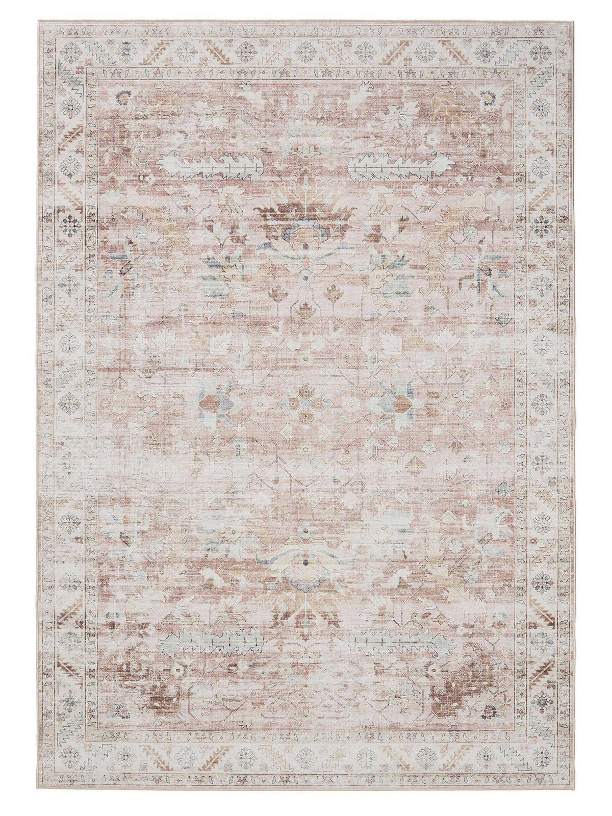 VINTAGE-TEPPICH George waschbar 60x120 cm - Rosa, Kunststoff (60/120cm) - benuta