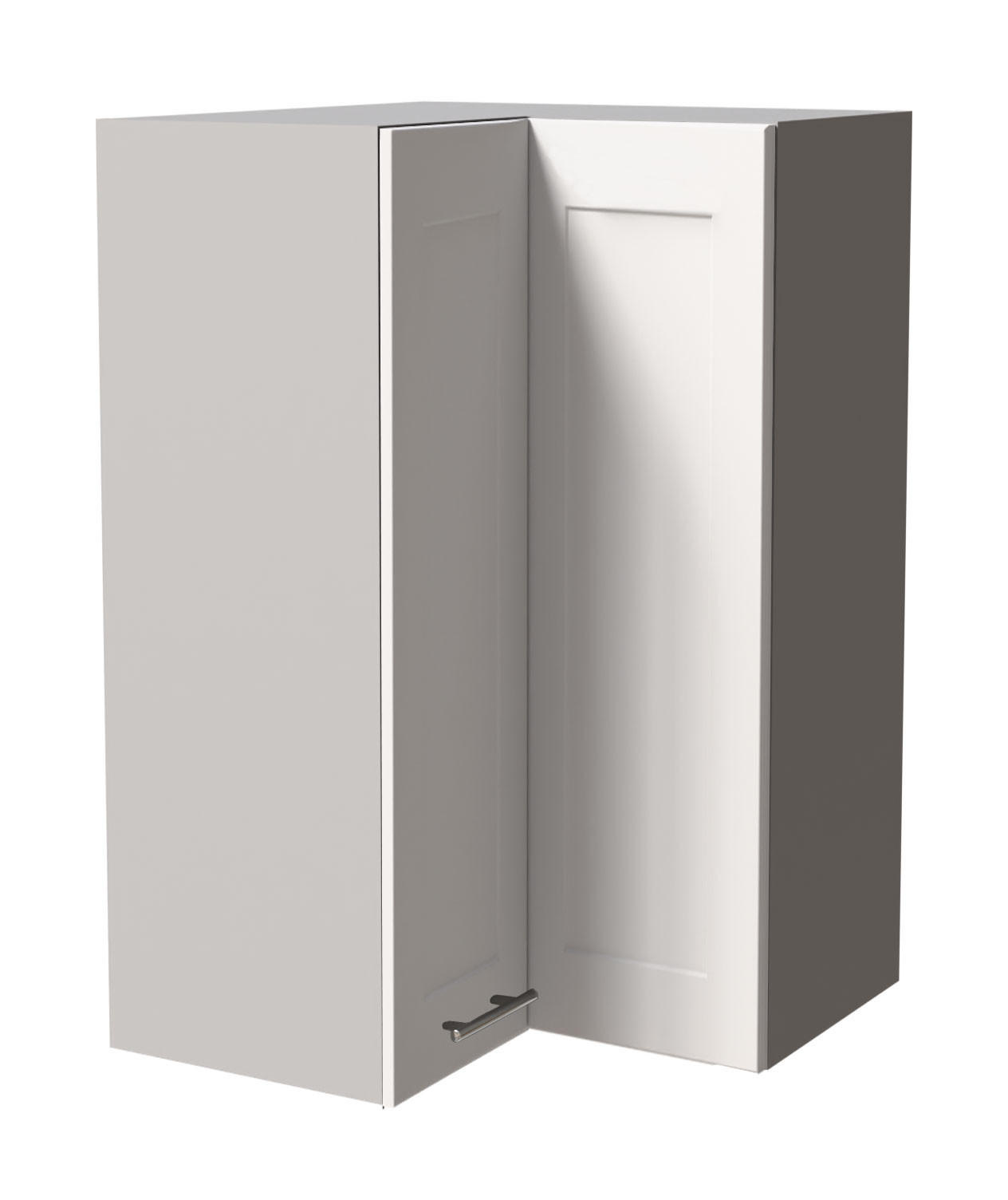 ECKHÄNGESCHRANK Oslo W14/60 Grau / Weiß Matt 60 / 60 / 96cm - Weiß/Grau, Holz/Holzwerkstoff (60/96/60cm) - Feldmann-Wohnen