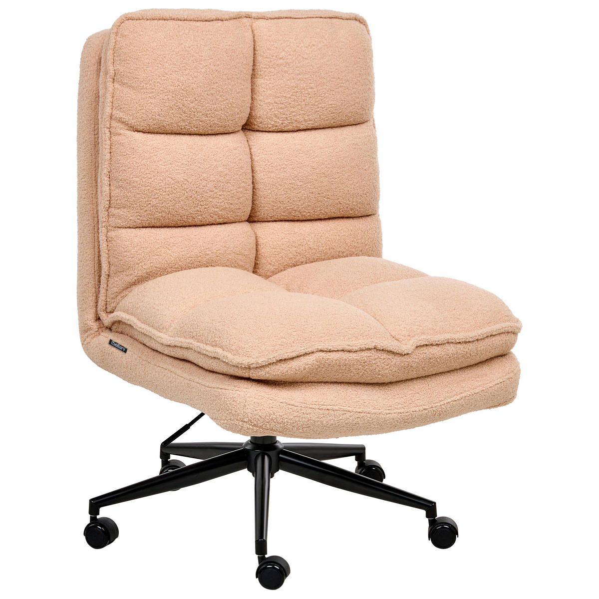 BÜROSTUHL Bouclé Pfirsichrosa Addison - Pink, Textil (56/98/64cm) - Beliani