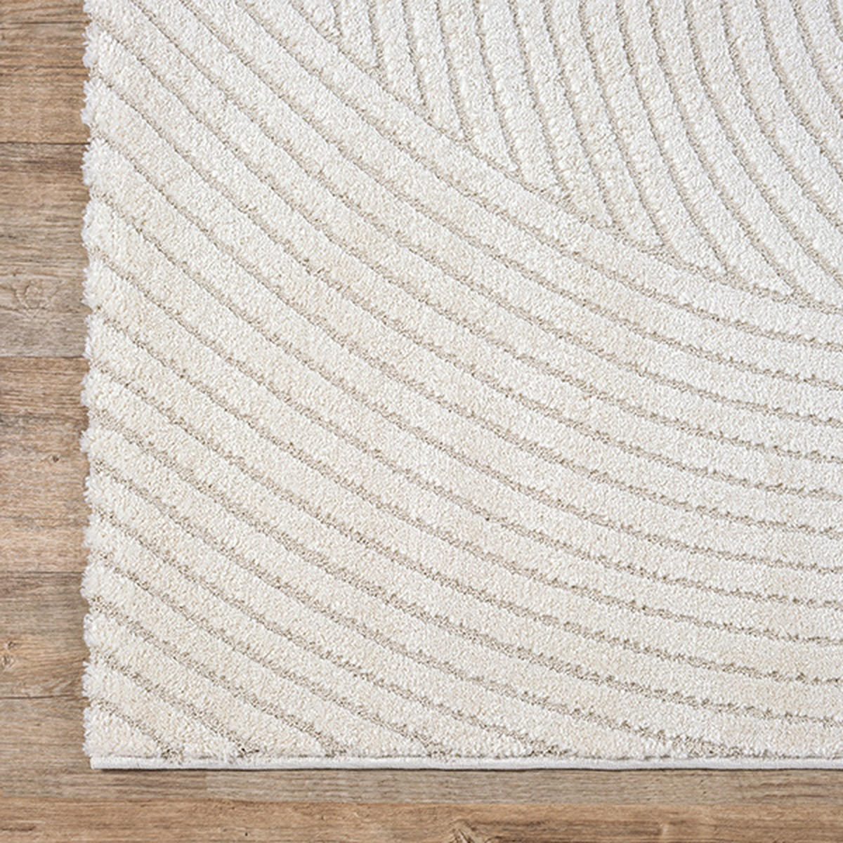 KURZFLORTEPPICH Geometrisch CETINA Polypropylen Creme 140 x 200 cm - Beige, Textil (140/200cm) - KADIMA DESIGN