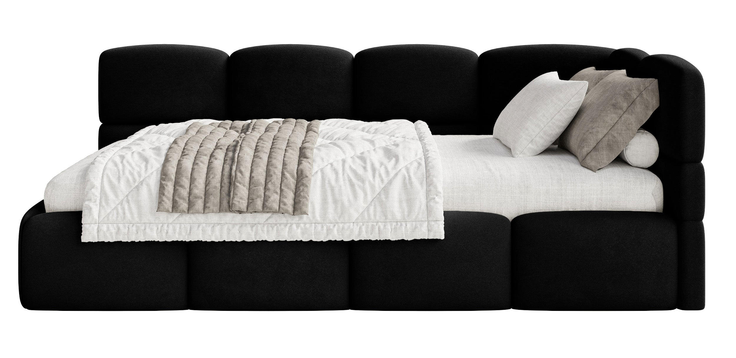 Selsey POSTEL PRO MLÁDEŽ Cloudy černá 120 cm, velur Easy-Clean