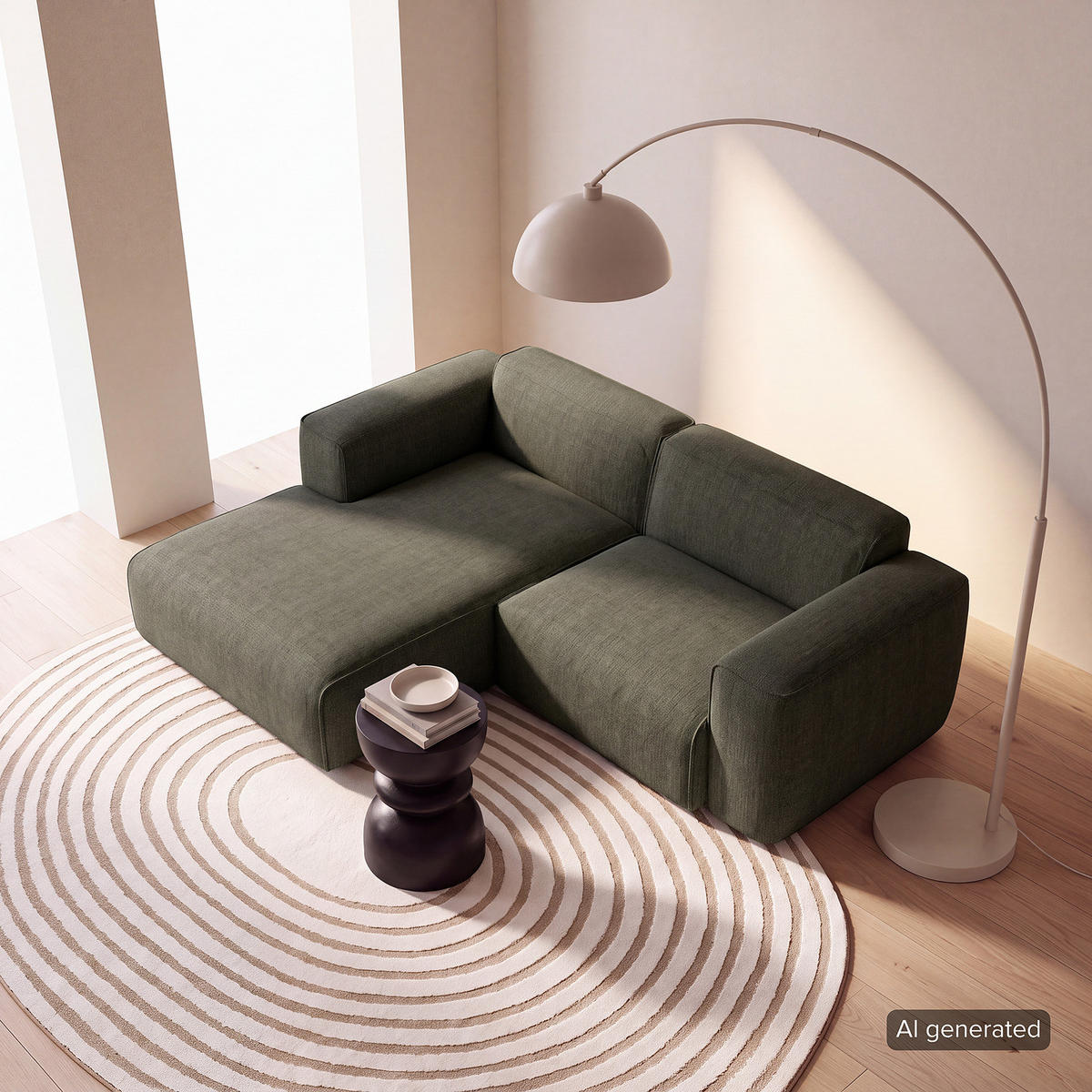 ECKSOFA mit XL-Longchair - Schwarz/Grau, Kunststoff/Textil (260/171cm) - home24