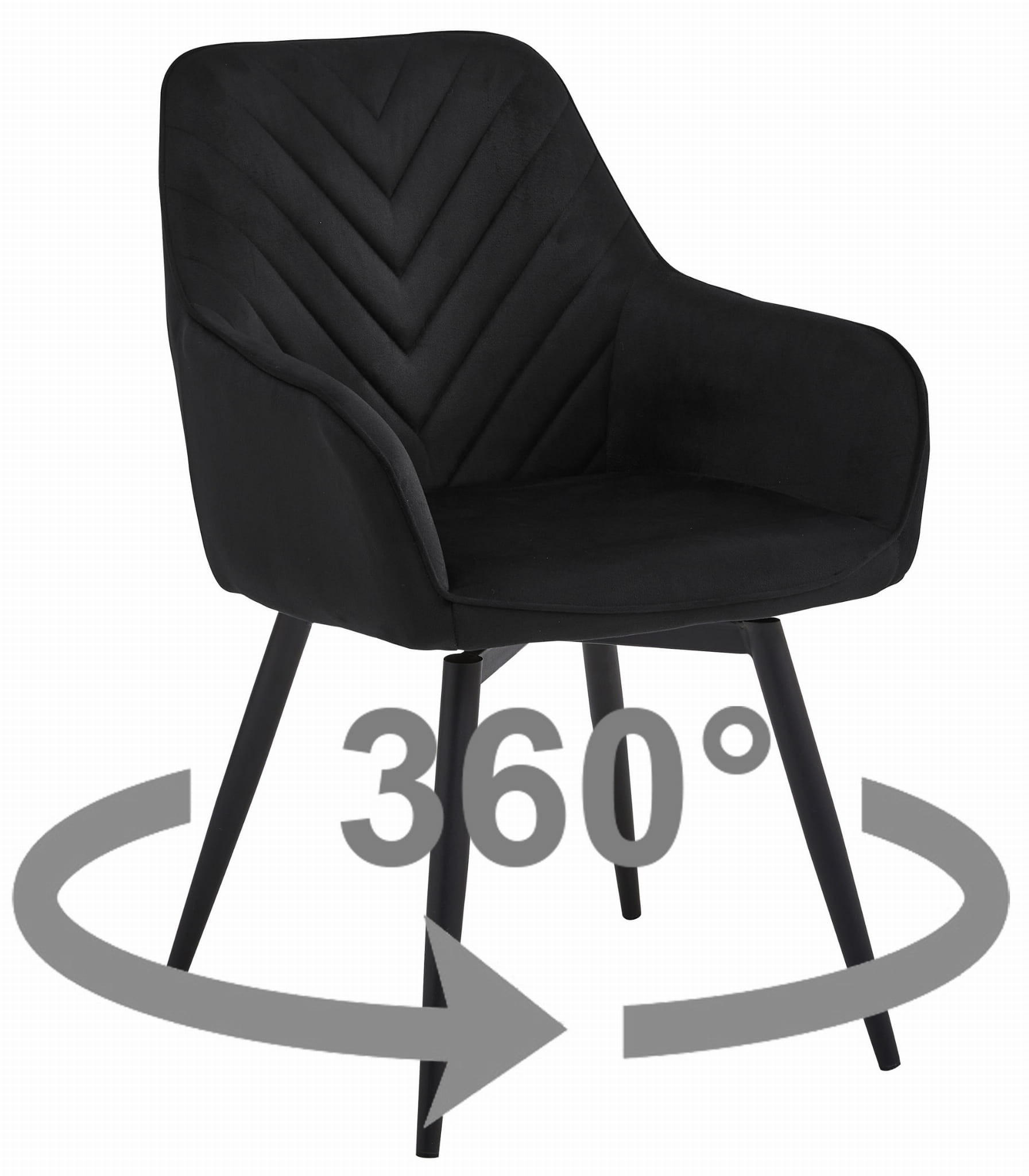 ESSZIMMERSTUHL WAAV360 schwarzer Sitz, schwarze Beine - Schwarz, Textil (56/83.5/61cm) - Valora