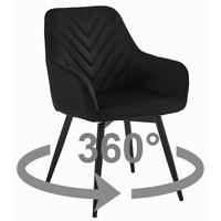 ESSZIMMERSTUHL WAAV360 schwarzer Sitz, schwarze Beine - Schwarz, Textil (56/83.5/61cm) - Valora