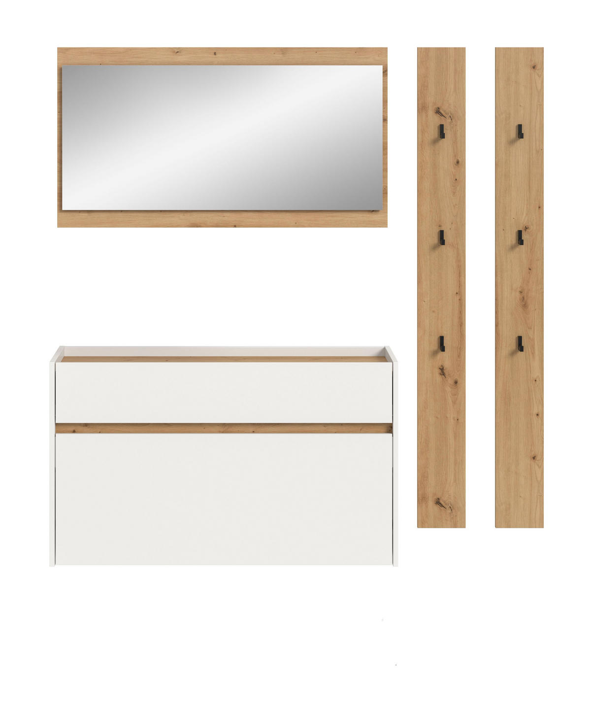 GARDEROBEN-SET DRIVE 4-tlg. (B/H/T: ca. 172/192/32 cm) in Weiß/weiß - Weiß, Holzwerkstoff (172/192/32cm)