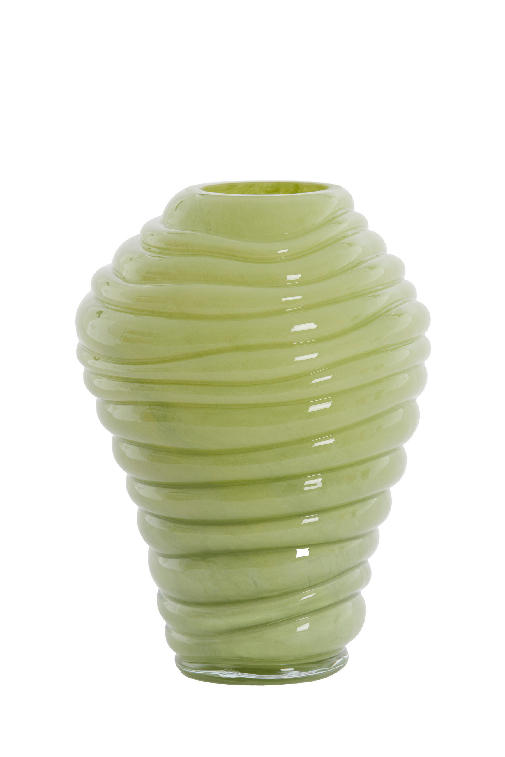 VAZE Fenlor Grün 18/18/25 cm - Grün, Glas (25cm) - Light & Living