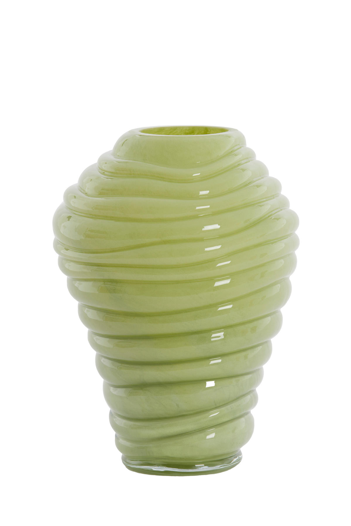 VAZE Fenlor Grün 18/18/25 cm - Grün, Glas (25cm) - Light & Living