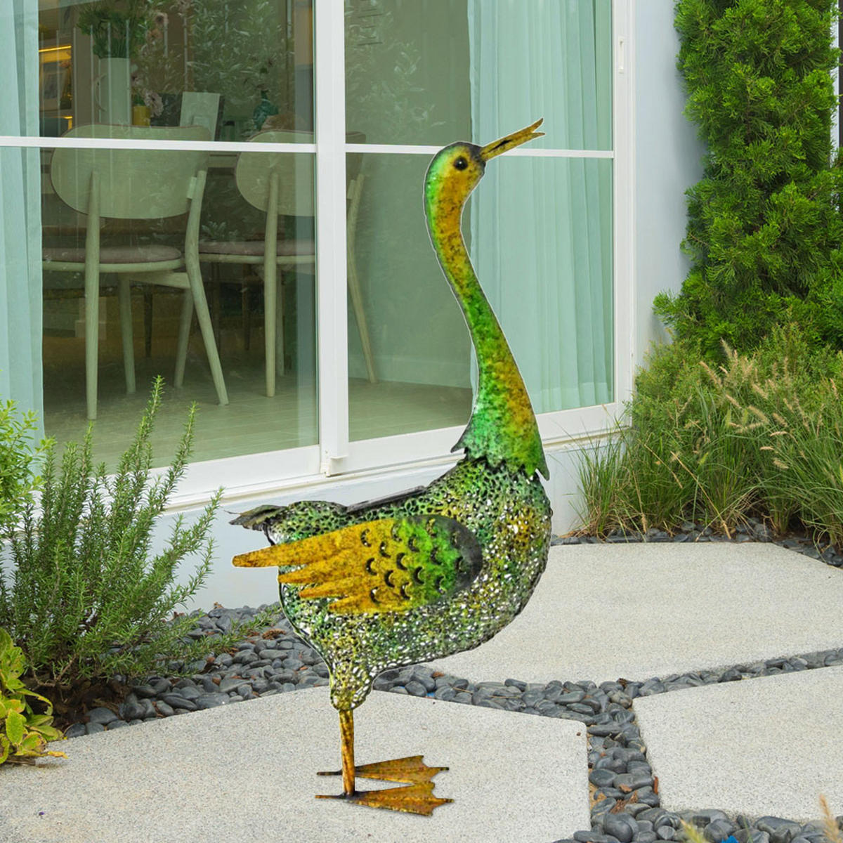 LED AUSSENLEUCHTE Ente Bunt - Multicolor, Metall (31/16/63cm)