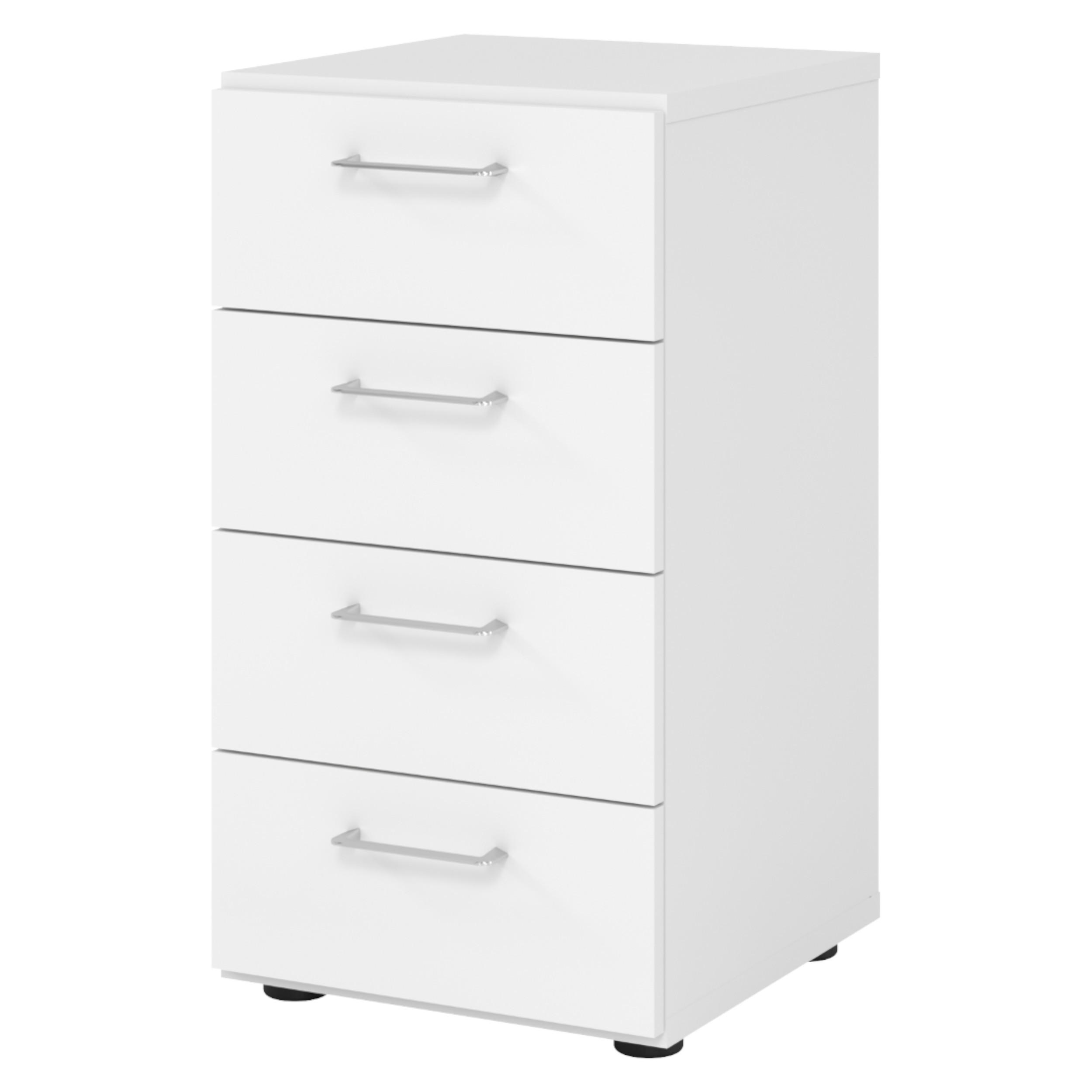 SCHUBLADENSCHRANK - 4 Schübe 42/40/74,8 cm in Weiß - Weiß, Holzwerkstoff (40/74.8/42cm) - bümö