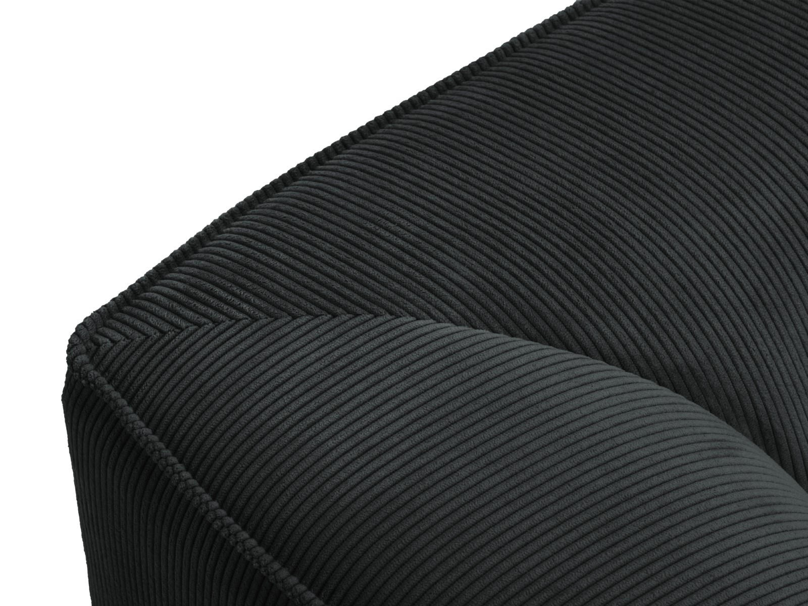 CHAISELONGUE links Ruby aus Cord schwarz - Schwarz, Textil (93/69/180cm) - Micadoni