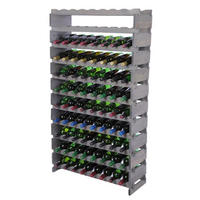 WEINREGAL VINOTECA FLEX PRO HxBxT 149x84x28cm 88 Flaschen auf 11 Ebenen Grau - Grau, Holz (84/149/28cm) - PROREGAL