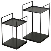 KAFFEETISCHE 2er-Set Como Schwarz - Schwarz, Metall (35/35/63cm) - Boltze Home
