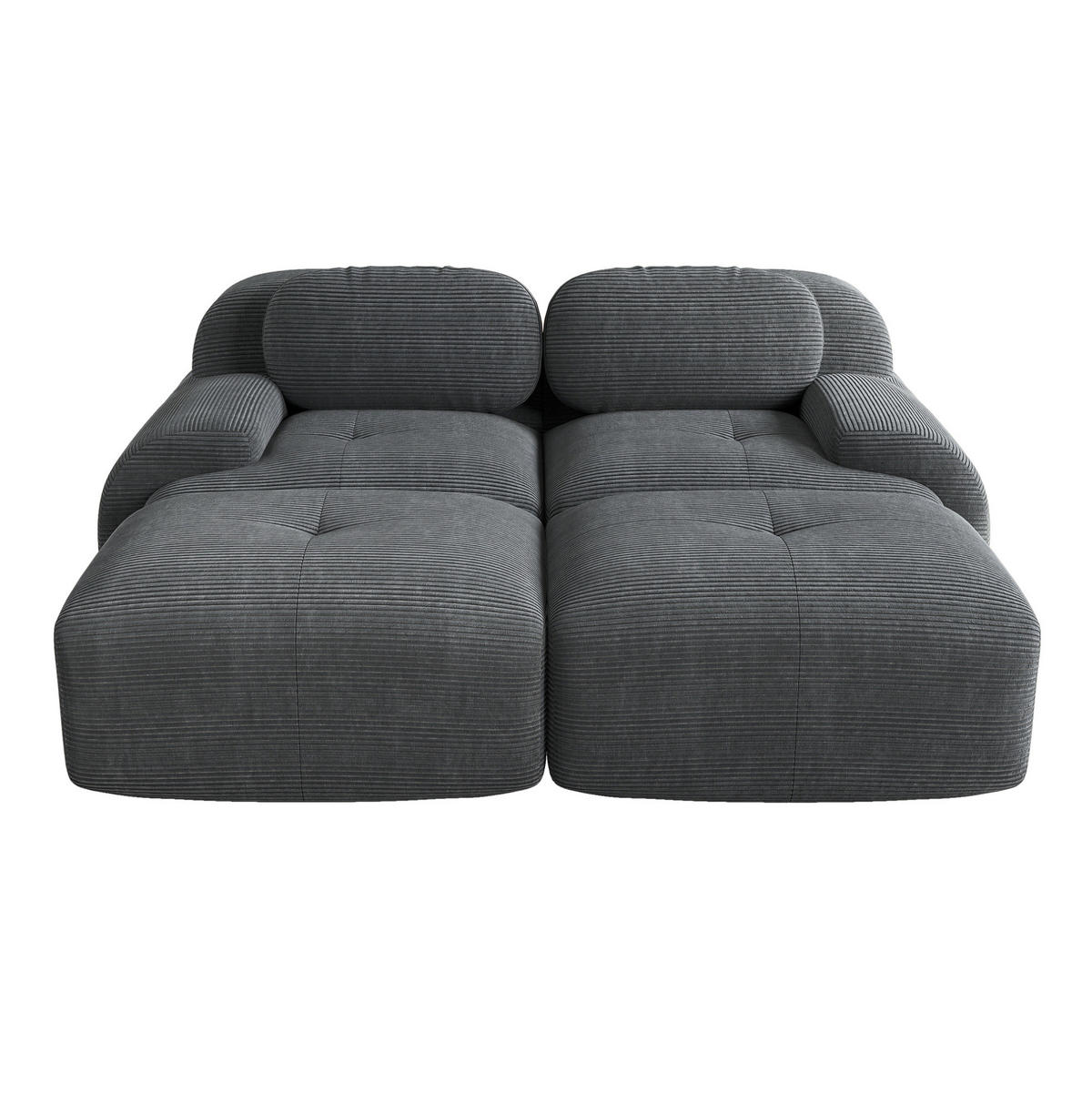 SOFA modular rahmenlos Cord Grey - Grau, Kunststoff (178/75/208cm) - Meubliv