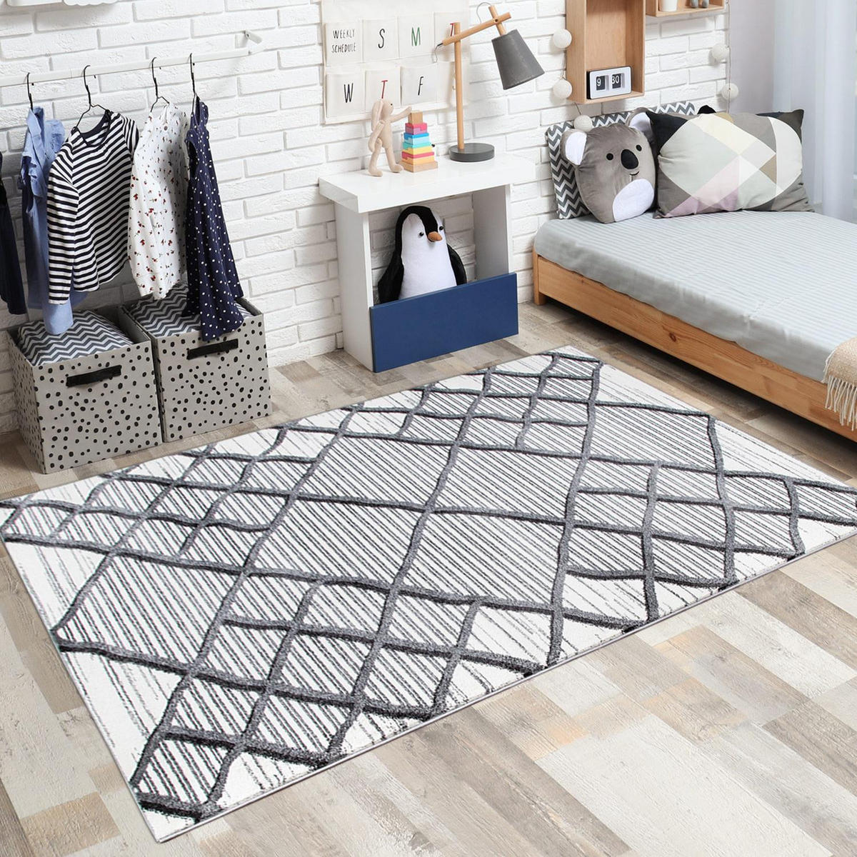 KURZFLOR-TEPPICH Young 965 Grau 190x280 cm - Creme/Grau, Textil (190/280cm) - carpet city
