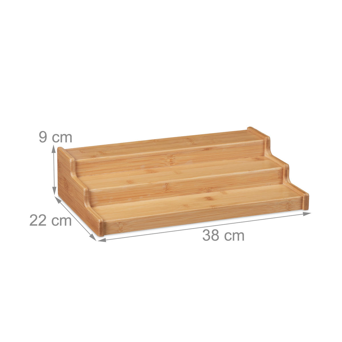 GEWÜRZREGAL - Hellbraun, Holz (38/9/22cm) - Relaxdays