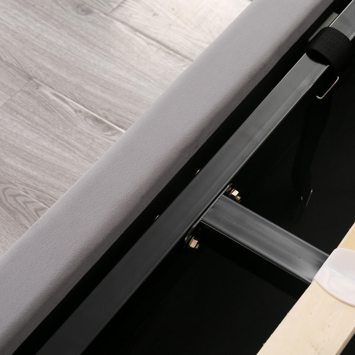 POLSTERBETT 140x200 Ohrenform Samt Hydraulisch Stauraum Grau - Grau, Textil - FLIEKS