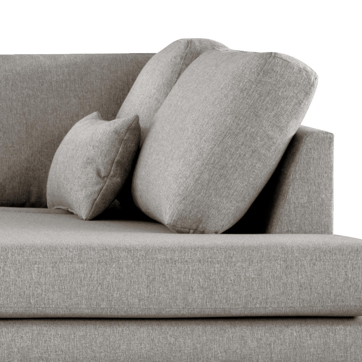 ECKSOFA mit Ottomane - Eichefarben/Graubraun, Eichenholz/Textil (287/219cm) - home24