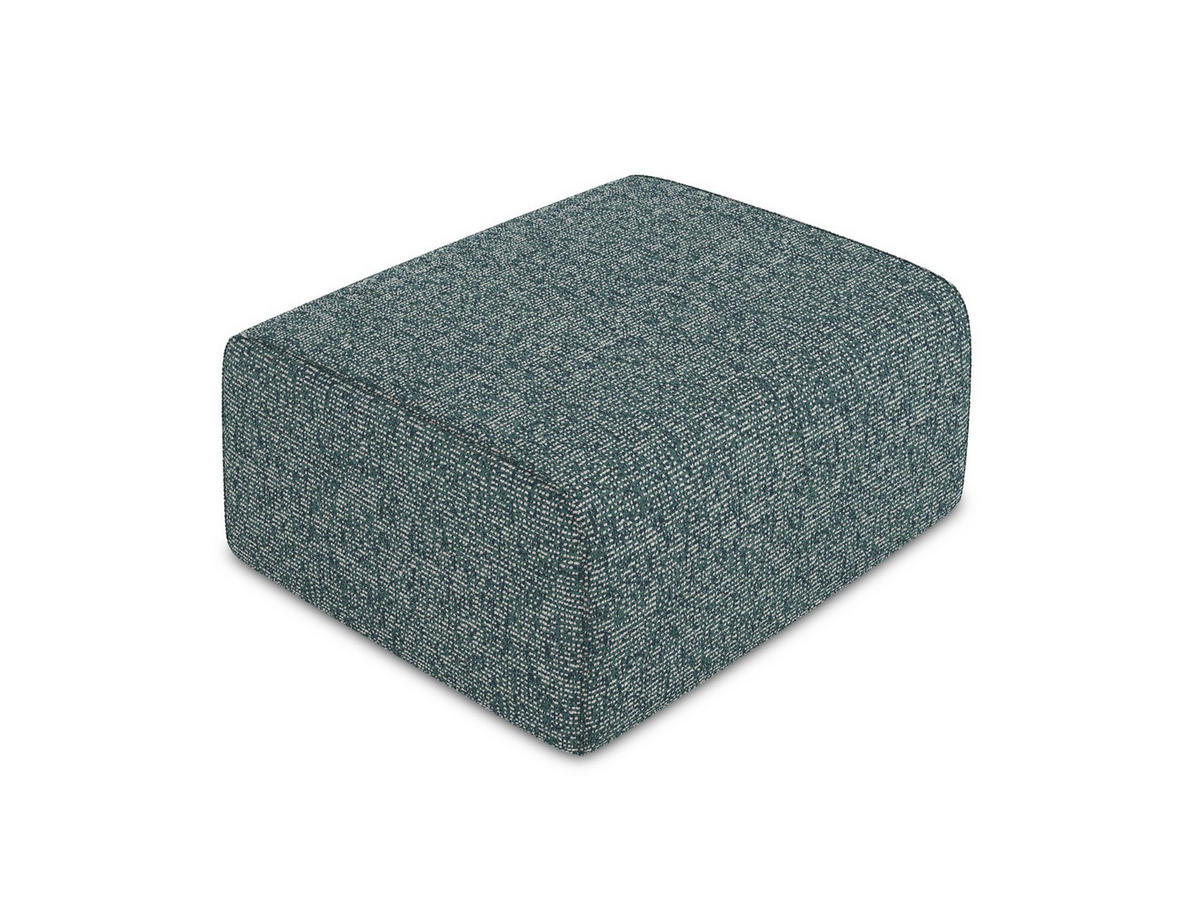 POUF Strukturstoff Stoff Blau - Blau/Blaugrau, Kunststoff/Textil (90/80/60cm) - Makamii