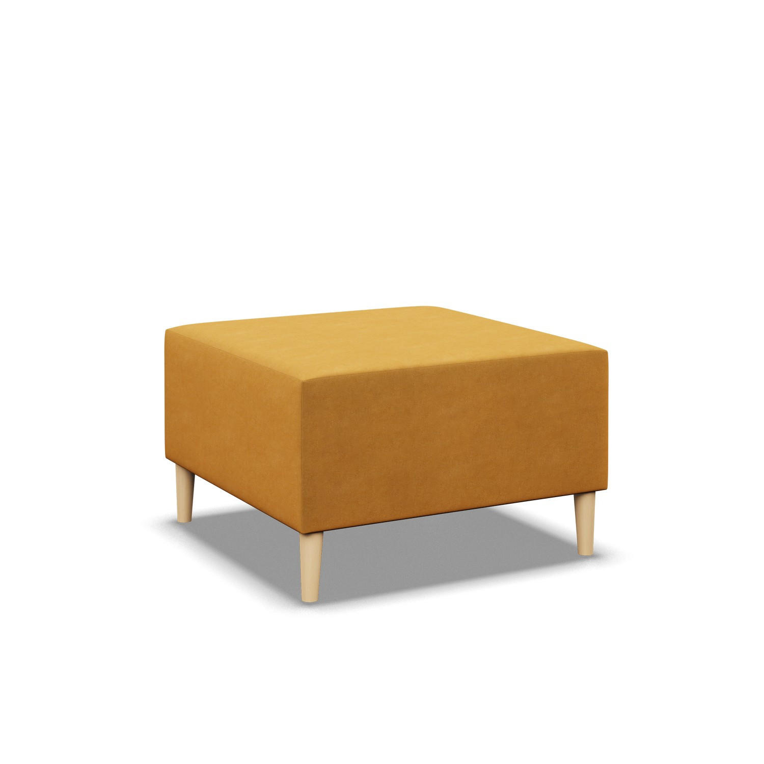 SITZPOUF 70 X 70 BLANK, Gelb - Gelb, Textil (71/40/71cm)