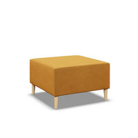 SITZPOUF 70 X 70 BLANK, Gelb - Gelb, Textil (71/40/71cm)