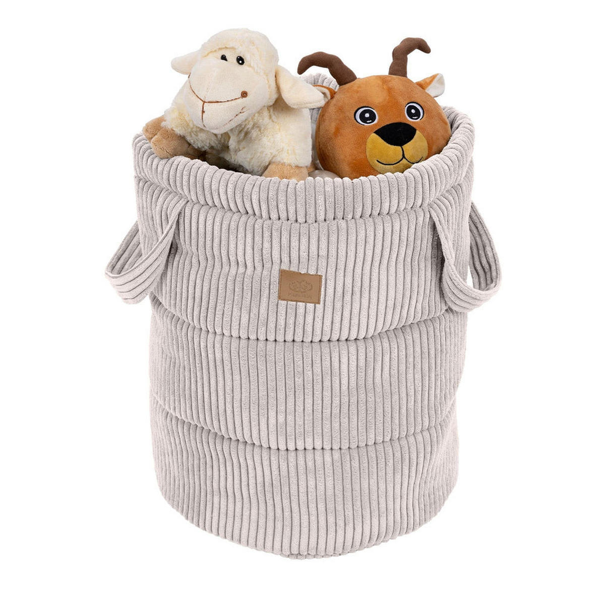 SPIELZEUGKORB, Aesthetic, weiß, Vanille - Creme, Textil (39/50cm) - MeowBaby