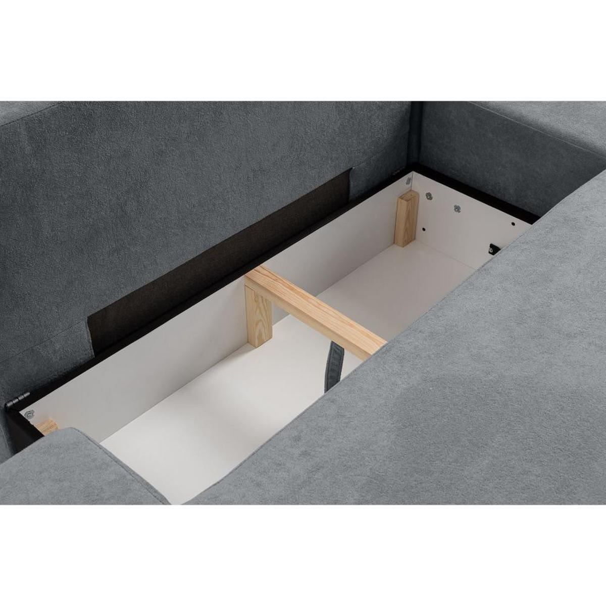 ECKSCHLAFSOFA Gavi grau velours links - Grau, Textil (269/171cm) - Beautysofa