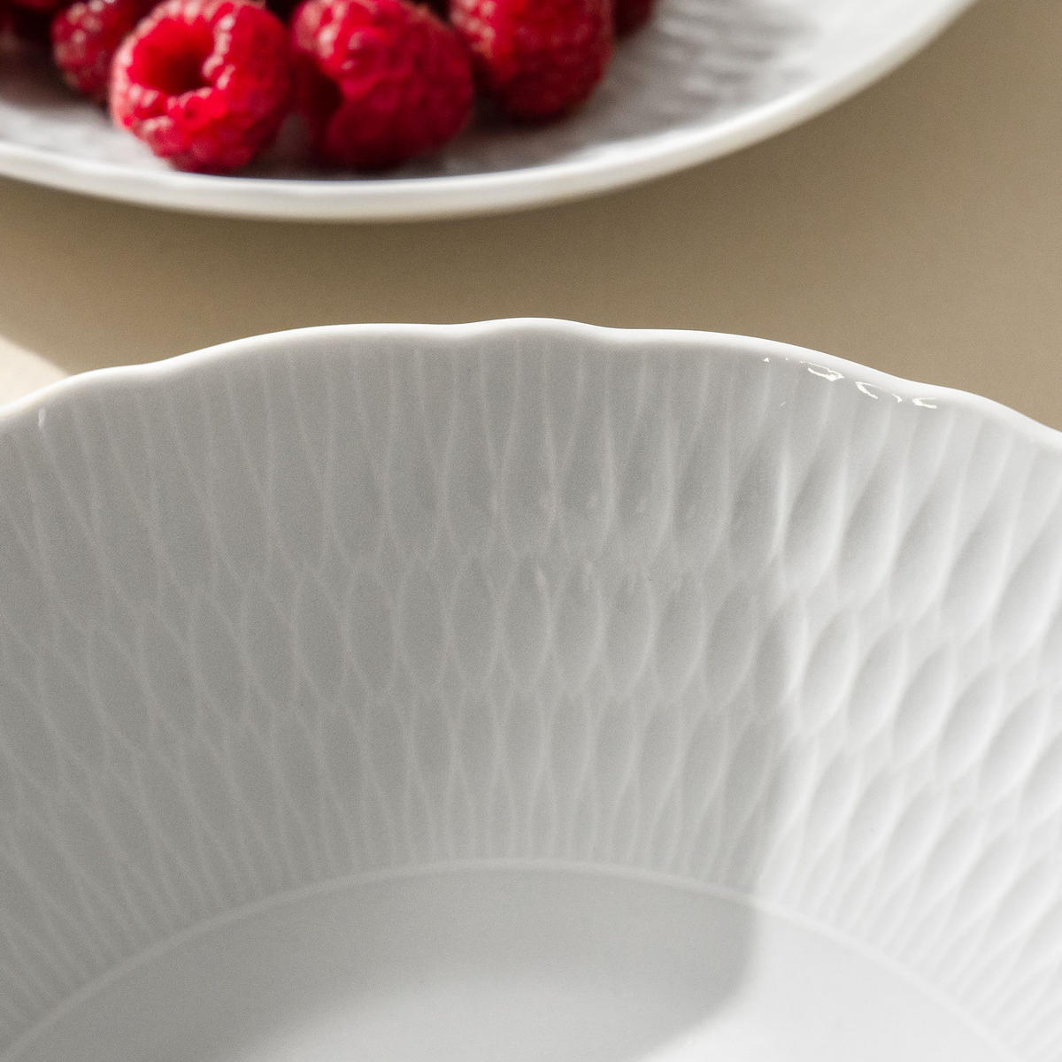 TELLER-SET SUPPENTELLER CMIELOW SOFIA 6-tlg aus Porzellan - Weiß, Keramik (22cm) - KONSIMO®
