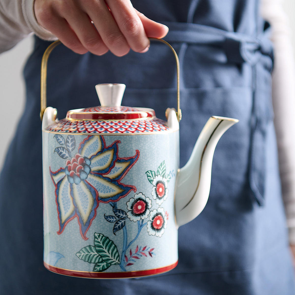 TEEKANNE Geschenkset oriental blumenfestival blau 1 L - Blau, Keramik (12/20/17.5cm) - Pip Studio