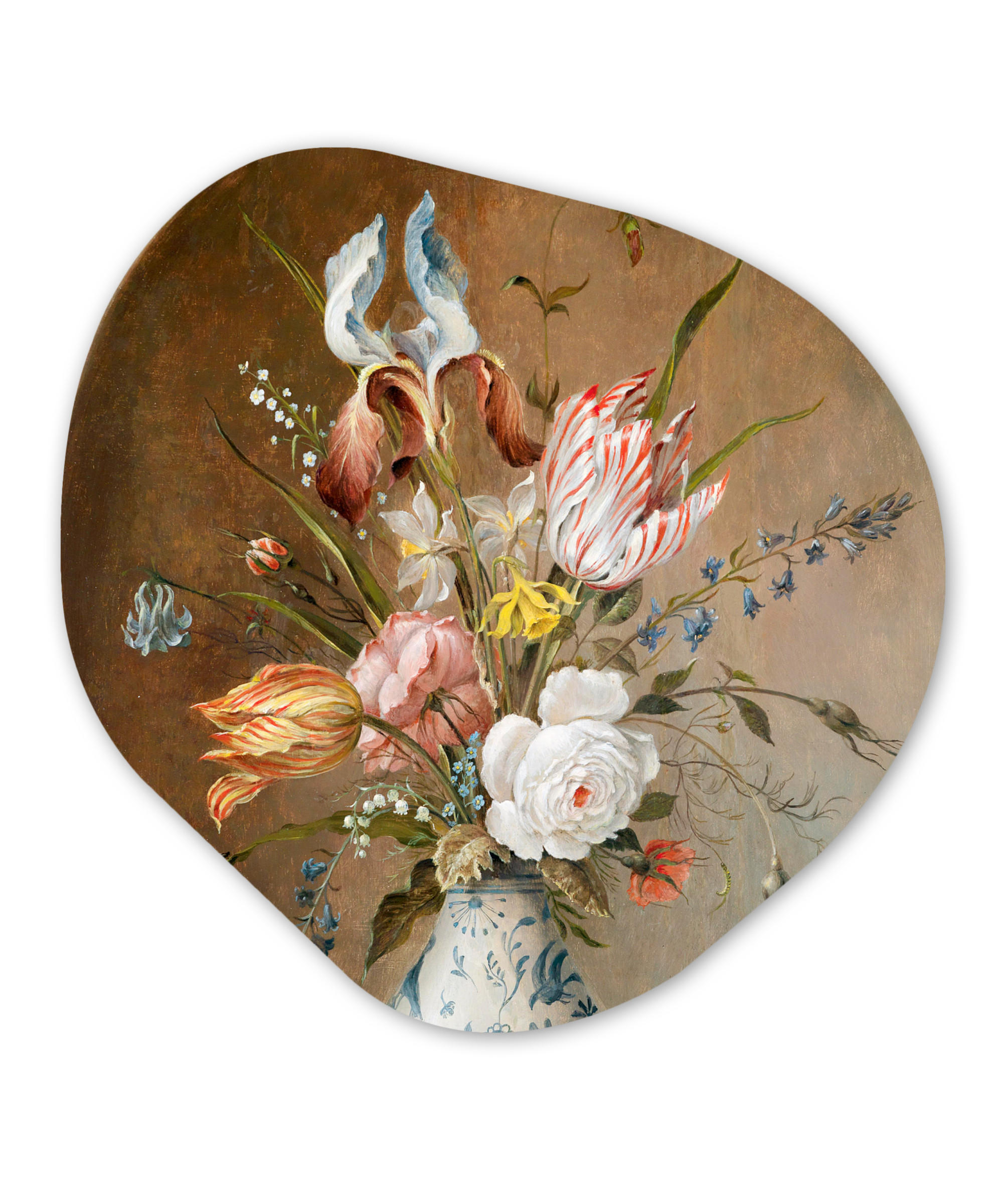 NÁSTĚNNÝ OBRAZ Květinové zátiší - Balthasar van der Ast - Malba 60x60 cm - písková barva, plast (60/60cm) - MuchoWow