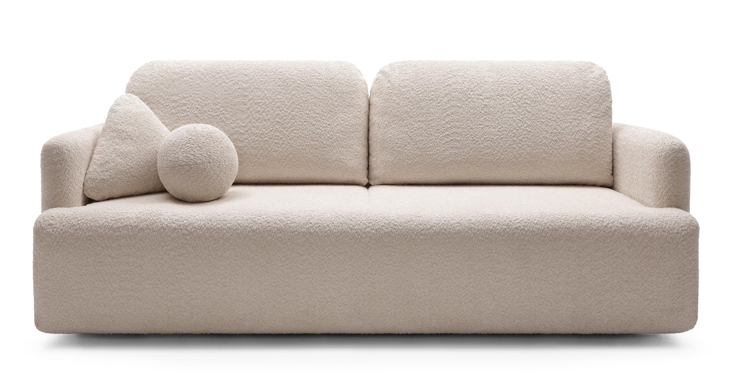 SCHLAFSOFA Lambina Beige Boucle - Beige/Schwarz, Kunststoff/Textil (227/92/104cm) - Selsey