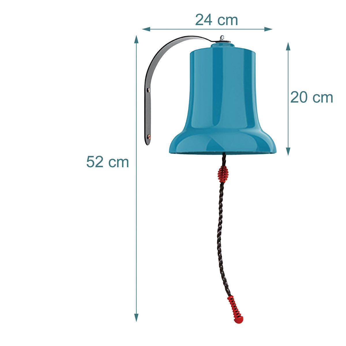 ZVON Zelený lodní pro dětskou herní věž se šňůrou 20 cm - zelená barva, kov/plast (20/24cm) - Relaxdays