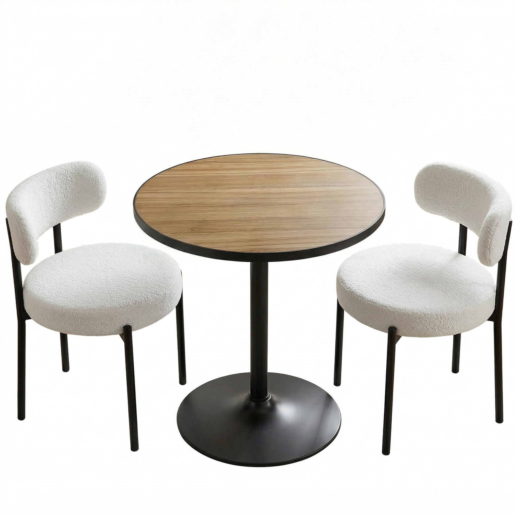 Homcom Essgruppe Eiche 70x76x70 cm