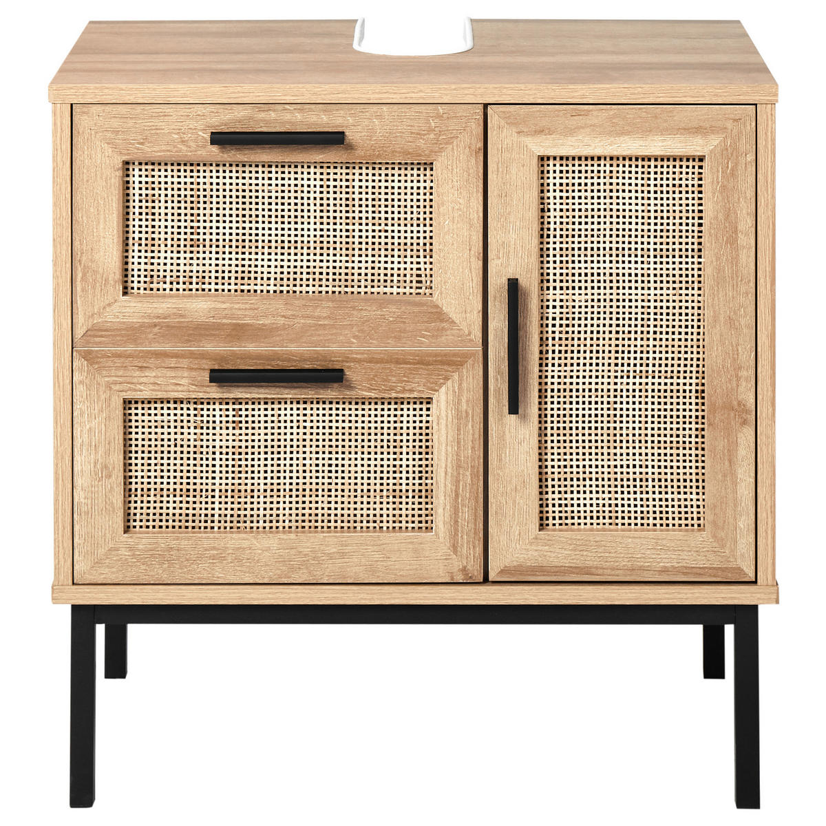 WASCHBECKENUNTERSCHRANK 60 cm Hellbraun Rosell - Naturfarben, Holzwerkstoff (60/60/40cm) - Beliani