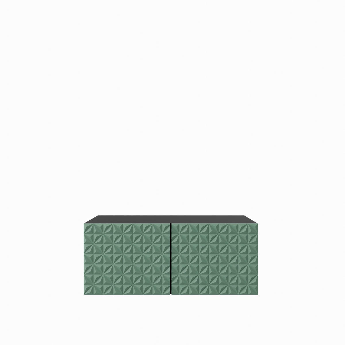 TV-SCHRANK Cali 100 cm, zweitürig, schwarz, grün - Schwarz/Olivgrün, Kunststoff (100/40/41cm) - Margaret Hadas24