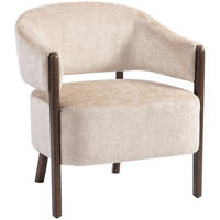 KŘESLO Chenille Dřevo Béžové - hnědá/béžová, dřevo/textil (63.5/78.5/71cm) - HOMCOM