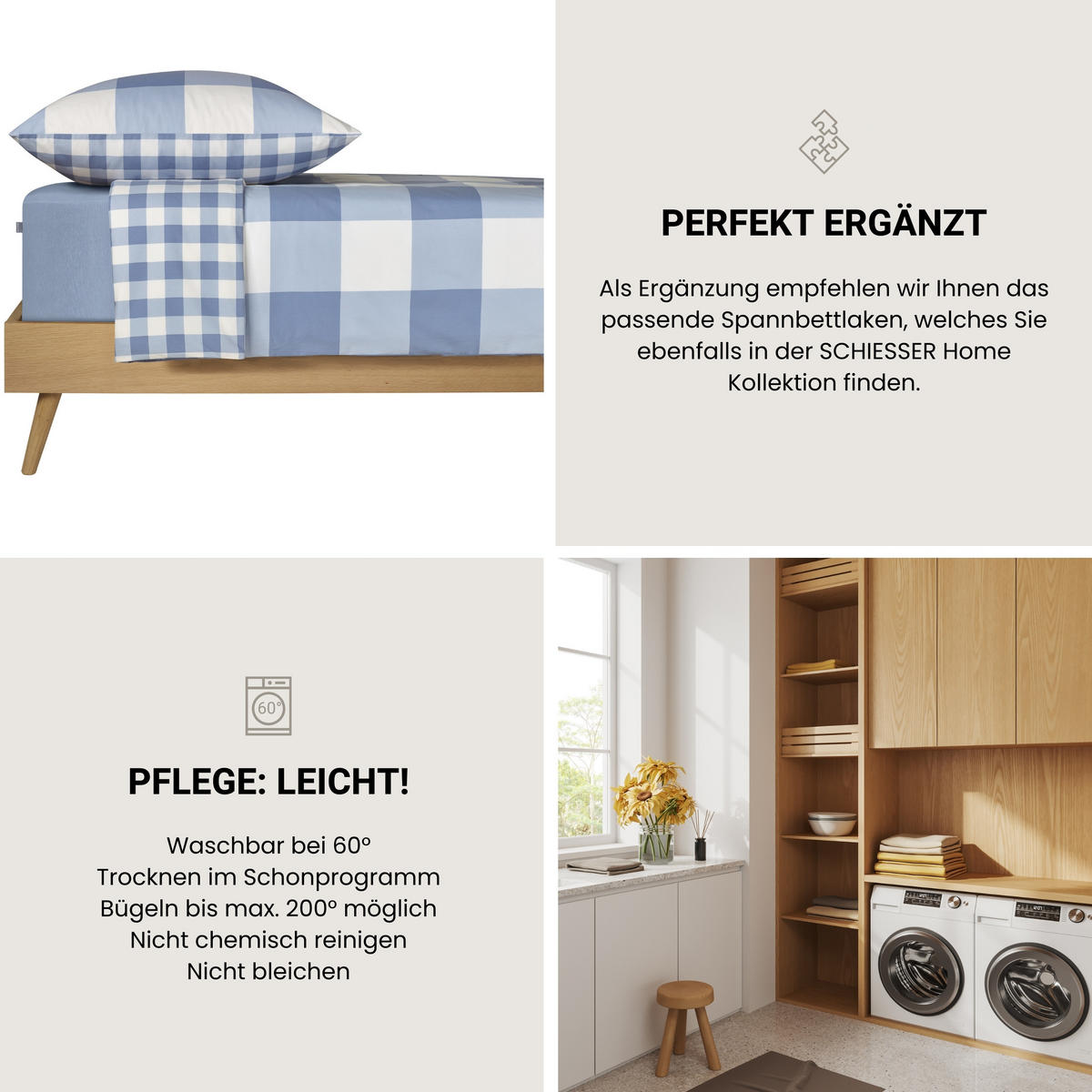 BETTWÄSCHESET Melvin - Renforcé - 2-teilig - 135 x 200 cm - Hellblau - Hellblau, Textil (135/200cm) - SCHIESSER