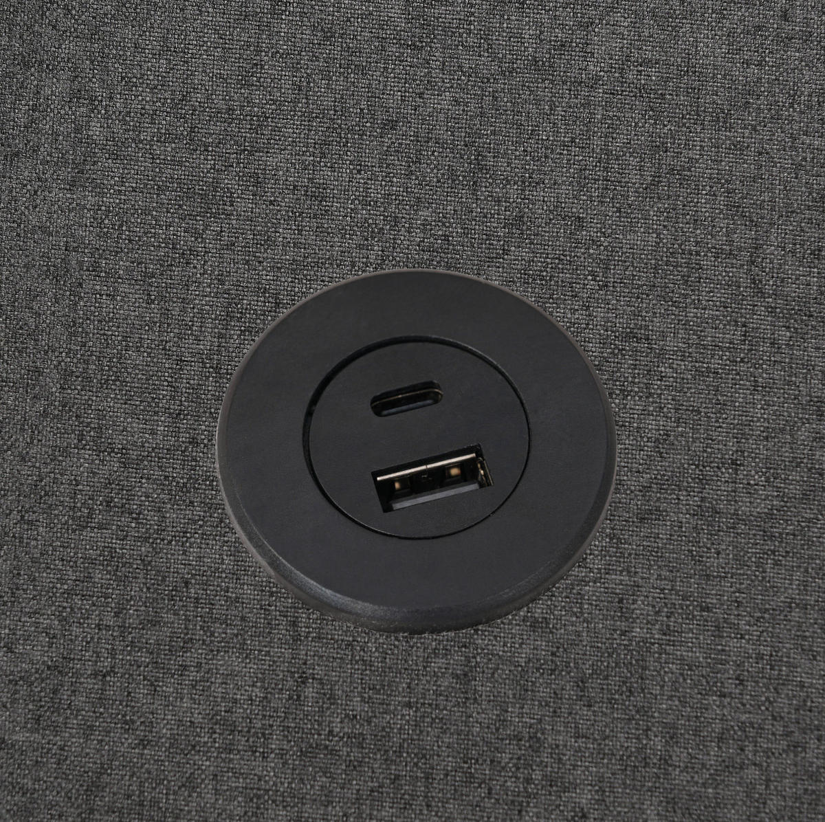 POLSTERBETT 90/200 cm Grau aus Baumwolle und Leinen mit Bettkasten und USB-Typ-C - Grau, Textil (90/200cm) - OKMYHOME